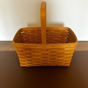 1998 Longaberger Medium Market Basket With Fixed Handle And Plastic Protector